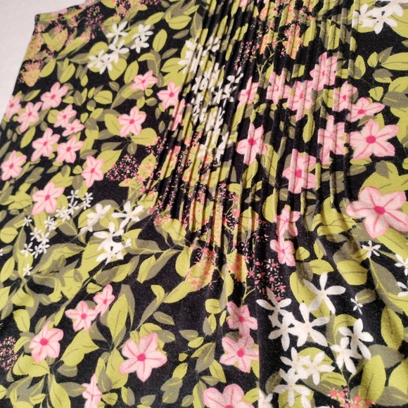 J. Jill Wearever Collection Midi Dress Women's Size M Sleeveless Floral Knit - Picture 8 of 16